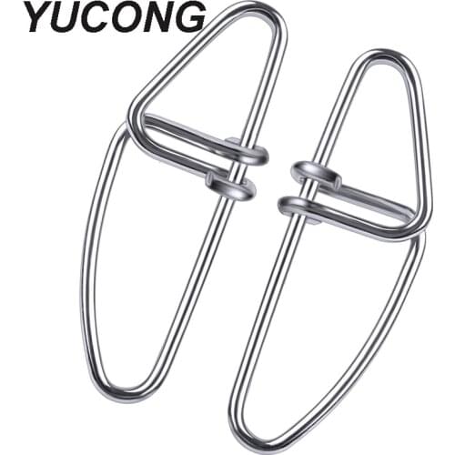 YUCONG 50/100Pcs Safty Crosslock Swivel Snap 0#-6# Fishing Connector Pins Stainless Steel Double Buckle Snap Swivel Pesca Tackle
