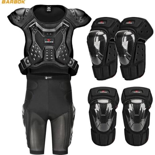 WOSAWE Motocross Body Armor Set Sleeveless Jackets Shorts Elbow Knee Pads Protector Suit Moto MTB Motorcycle Full Protection