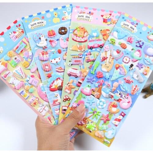 1pcs Kawaii Stationery Stickers Cute animal Foam Diary Planner Decorative Mobile Stickers Scrapbooking DIY Craft Stickers