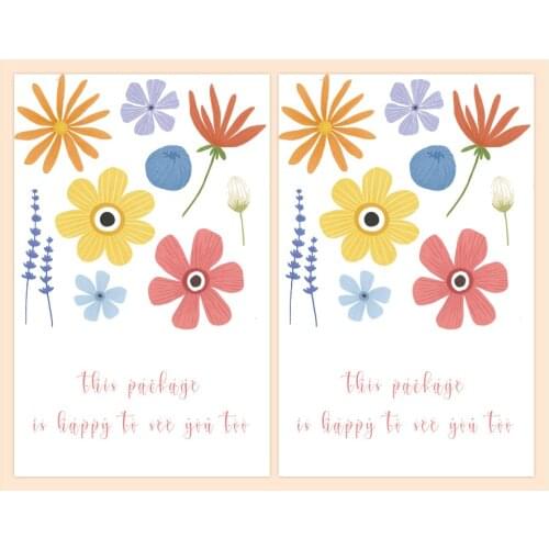 10-50Pcs This Package Is Happy To See You Too Flower Stickers Seal Label for Small Business Package Decor Thank You Sticker