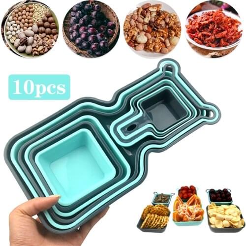 10Pcs Creative Plastic Snack Plate Fruit Plate Multi-Level Grid Snack Storage Box Lazy Snack Bowl Fruit Basket Candy Dish 2021
