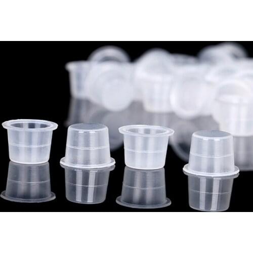 100Pcs Tattoo Ink Cup Cap Pigment Clear Holder Container S/M/L Size Arrive Top White Steady Pigment Cups Supplies