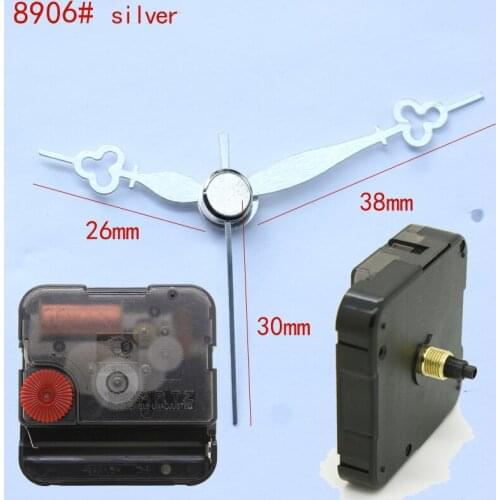 12888 6mm screw length Quartz Movement With 8906# silver short Clock Hands Plastic Sweep Movement Clock Accessory DIY Clock Kits