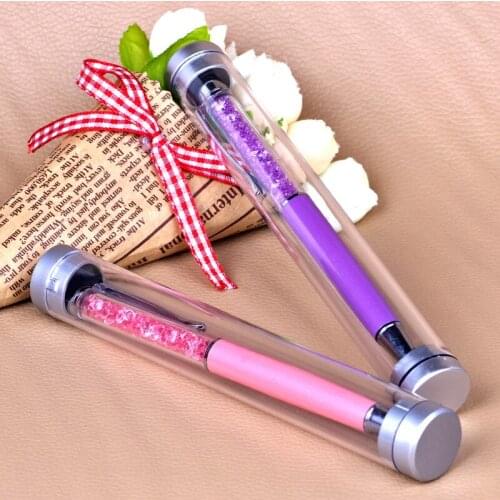 2pcs Cylindrical box Pen boxes Plastic Transparent case Pen holder Gift for promotional crystal pen packaging box