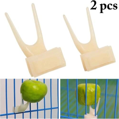 Dorakitten 2Pcs Creative Birds Parrot Fruit Fork Creative Plastic Bird Food Holder Bird Food Feeder For Parrots Pet Supplies