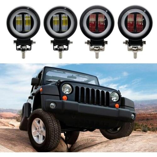 3 Inch 12V-80V Waterproof Round Angel Eyes LED light Portable Spotlights Motorcycle Offroad Truck Driving Car Boat Work Light"