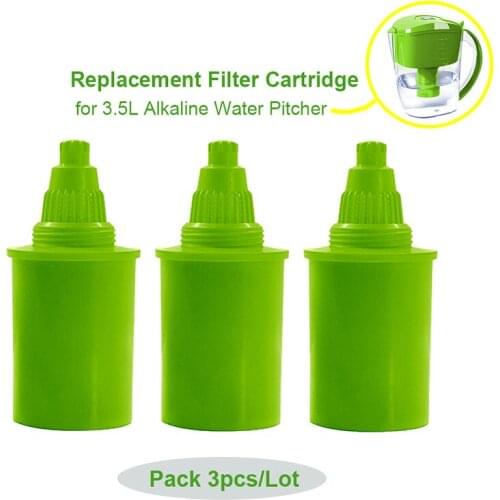 3pcs/Lot Mineral Hydrogen Alkaline Ionizer Water Filter Cartridge Replacement for Home Alka pH Water Filter Pitcher Purifier Jug