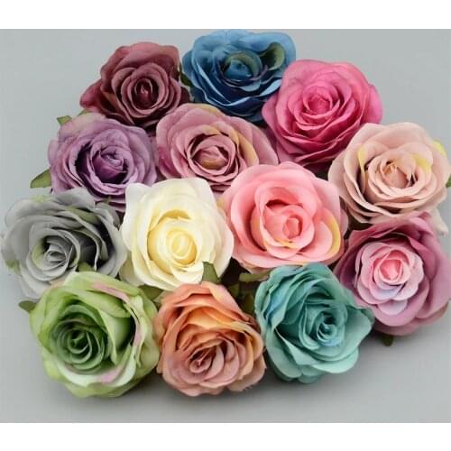 30pcs 8cm Artificial Silk Rose Flower Head For Wedding Home Decoration DIY Scrapbooking Handmade Craft Accessories Fake flowers