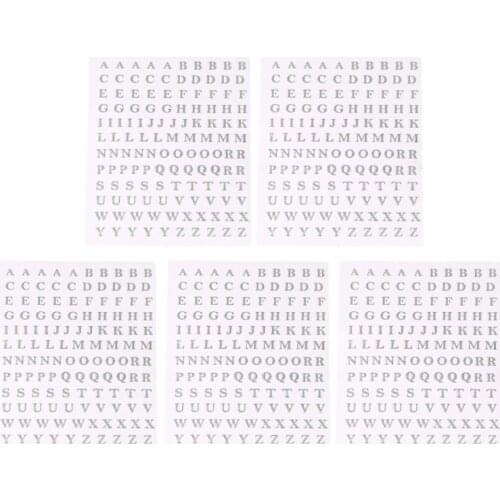5 Sheets Metal English Letters Stickers Epoxy Resin Mold Fillings Jewelry Making Filler Material DIY Art Crafts Decor