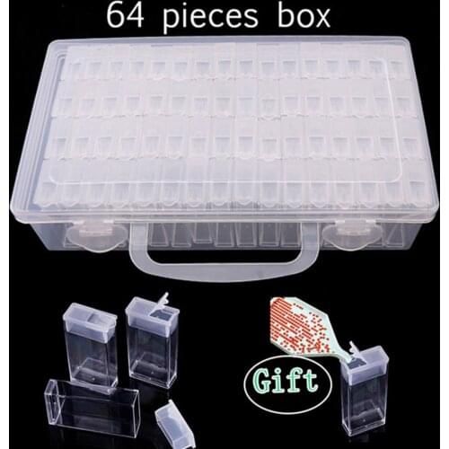 64 Box Diamond Painting Tools Beads Container Resin Rhinestone Daimant Embroidery Stone Storage Accessory Mosaic Convenience Box