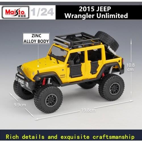 Maisto 1:24 Jeep-Wrangler manufacturer authorized simulation alloy car model crafts decoration collection toy tools