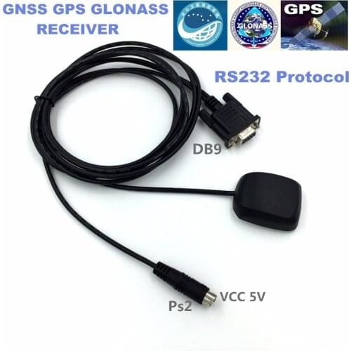 Free delivery,9600 baud rate Industrial DB9 RS232 protocol,PS2 5V power supply RS-232 GNSS GPS glonass receiver Module NMEA0183