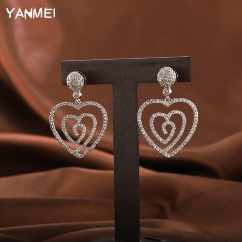 Love Shiny Hollow Zircon Earrings Line Classic Fashion Party Jewelry Newlywed Girlfriend Gift High-end Design Jewelry