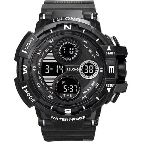 Mens Watches Waterproof Luminous Alarm Clock Electronic Digital Wristwatches