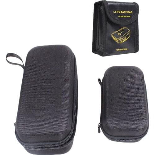 Hardshell Carrying Case for DJI Mavic Pro Drone Body and Remote Controller Transmitter with Fireproof Battery Bag