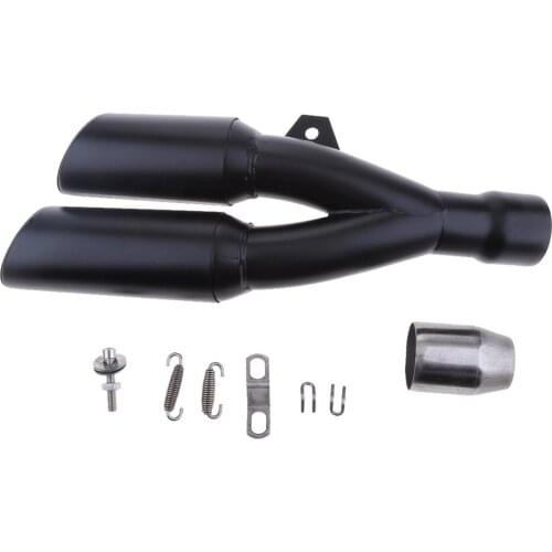 Black Dual Outlet Exhaust Muffler Tail Vent Pipe Slip On 51mm/2