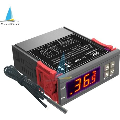 STC-1000 220V 24V 12V Digital Temperature Controller LED Thermostat Switch Thermoregulator for Incubator Relay Heating Cooling