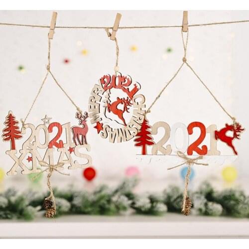 Wooden Hanging Wooden Pendant Signs Plaques Creative Fashion Lightweight Letters Card Christmas Tree Decoration for Party