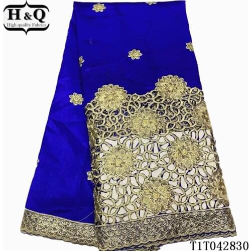 H&Q newest african george satin lace fabric 2021 high quality embroidery french lace rayon/polyester fabrics 5 yards/piece dress