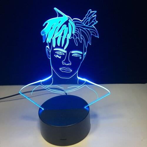 XXX Tentacion The Raper Figure 3D illusion Lamp Decoration Night Lights Jahseh Dwayne Ricardo Onfroy souvenir Gifts For Fans