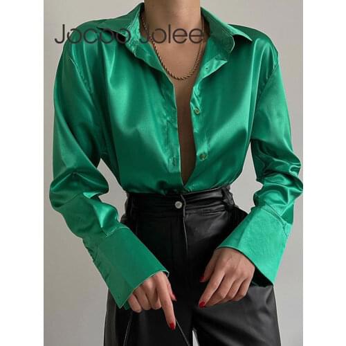 Женские атласные рубашки Jocoo Jolee China At AliExpress