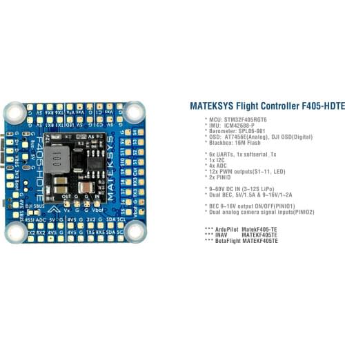 F411-WSE Compact Flight Controller & BEC 5V Output Built-in 2-6S ESC 78A Current Senor For iNAV RC Drone Wing