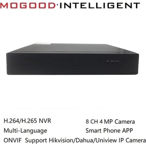MoGood Multi-language ONVIF NVR for Hikvision Dahua IP Camera 8CH 4MP,3MP,1080P,720P IP Camera CCTV NVR Support Smart Phone App