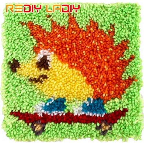 Latch Hook Cushion Kit Lovely Owls DIY Crocheting Yarn Pillow Case Printed Canvas Crochet Arts & Crafts 43x43cm Sofa Bed Pillow