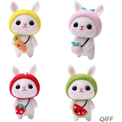 Creative Lovely Rabbit Doll Wool Felt Craft DIY Unfinished Poked Set Handcraft
