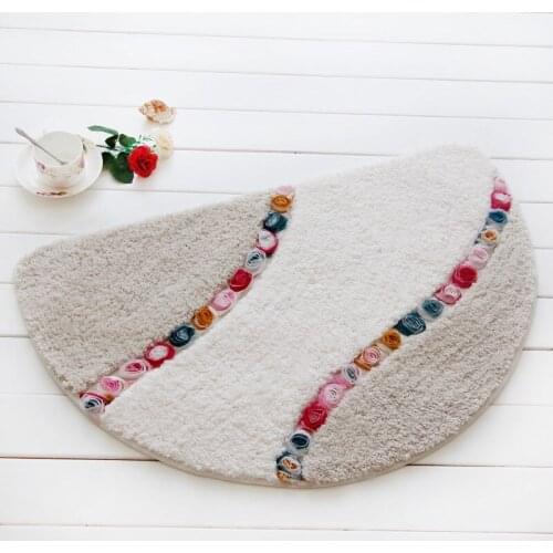 Non-Slip Mat Semi-Circular Rustic Style Home Decoration Cute Bedroom Carpet Bathroom Door Mat Anti-Slip Mat