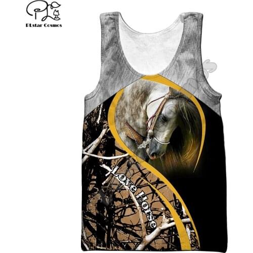 PLstar Cosmos NewFashion Animal Newest Horse Funny Camo Streetwear 3DPrint Men/Women Summer Casual Sleeveless TankTop Vest F1