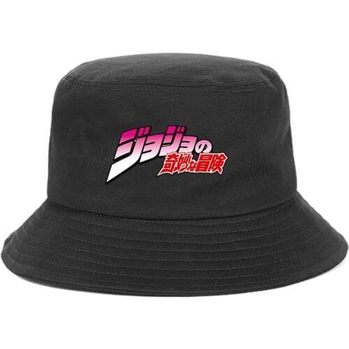 Anime JoJos Bizarre Adventure Bucket Hat Outdoor Summer Hip Hop Beach Sun Caps Streetwear Chapeau Caps Fisherman Caps