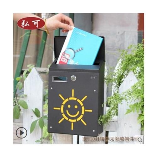 Antique Wall Mounted Zinc Coated Mailbox Postbox Mail Box Wall Mount Metal Post Letters Box Garden Yard Patio Lawn Outdoor Art