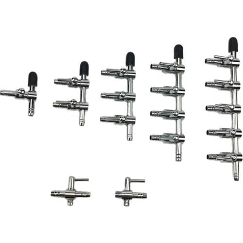 Air Pump Splitters Stainless Steel Oxygen Pump For Aquarium Accessories Air Distributors Interface 4mm Fish Tank Accessories