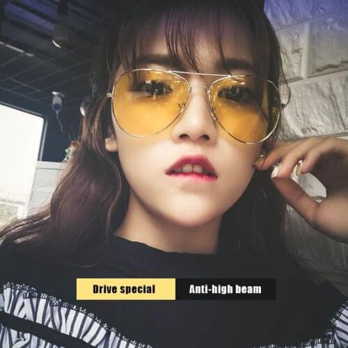 Retro Metal Frame Sunglasses Sunglasses Yellow Film Night Vision Goggles Multicolor Selection Sunglasses
