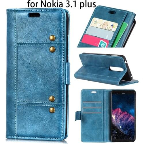 For nokia 3.1 plus Luxury phone wallet case coque skin,Nokia3.1 plus pu leather wallet cover fundas shell mount
