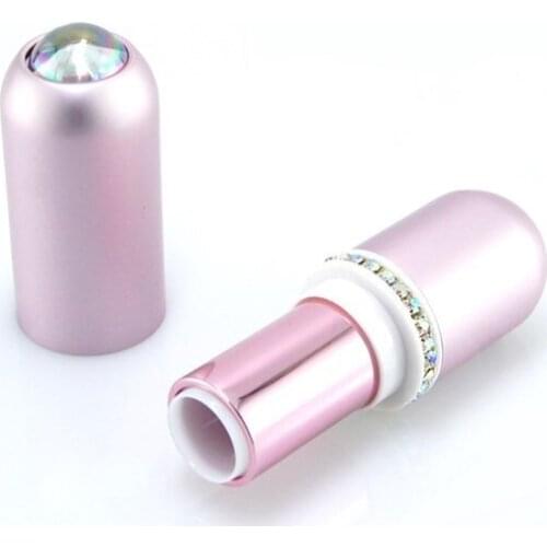 Luxury Lipstick Container 12.1mm Rhinestone Lip Balm Tube Cosmetic Packaging Empty Lipstick Tube With Aluminum Housing 30/50pcs