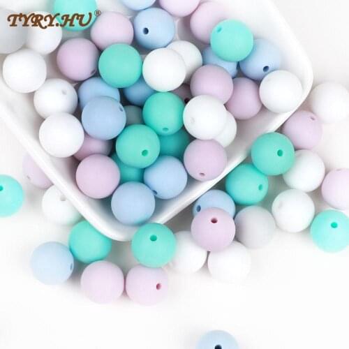 TYRY.HU 200pcs Silicone Beads Baby Teething Beads Necklace Food Grade Mom Nursing DIY Jewelry Baby Teethers Baby Products