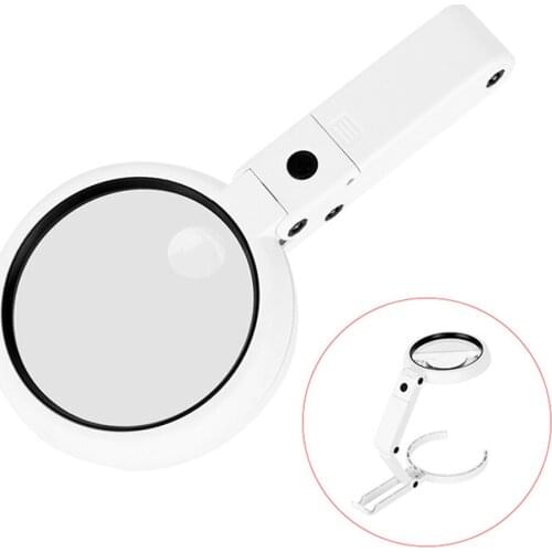 Magnifying Glass Dual Use Table Lamp Bright Stand Non Slip Hand Held 8 LED Magnifier Lamp For Reading Crafting Repairing