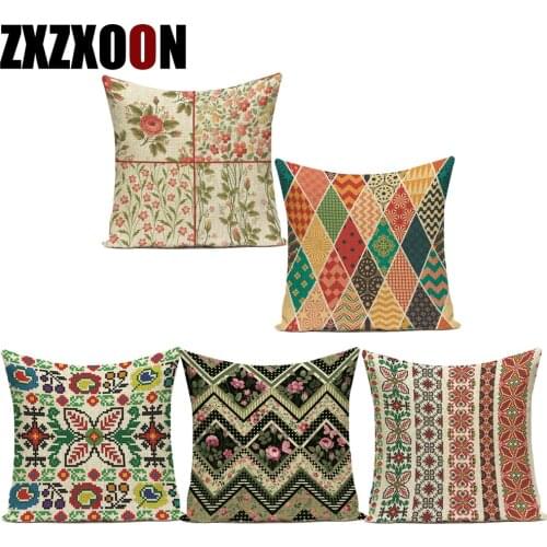 Bohemian Sofa Decorative Pillows Case Mandala Geometric Polyester Pillow Cushion Cover Jacquard Geometric Pillowcase