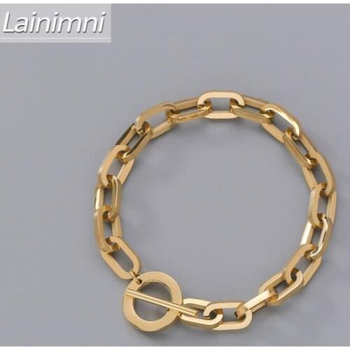 Hip Hop Jewelry 2021 New Fashion Stainless Steel Bracelet High Quality Good Price Gold Color Metal Texture Bracelet for Women