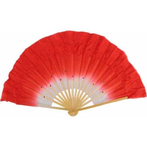 Free Shipping Belly Dance Fans For Ladies 100% Silk Veil Red Green Yellow Fans Female High Quality Belly Performance Fans 10414