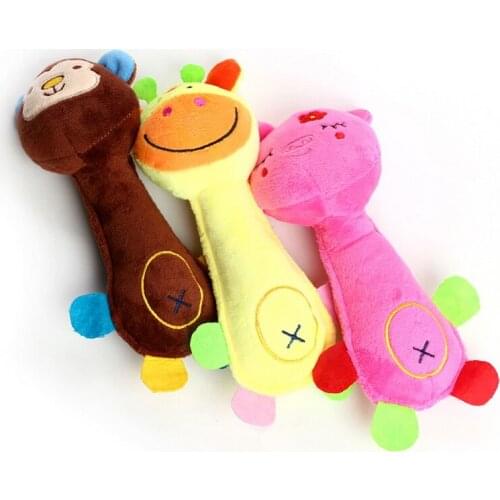 Sound Dolls Dog Cat Fleece Pet Funny Plush Toys Squeak Chew Dog Toys Elephant Duck Pig Fit for All Pets Durability for Pets 2021