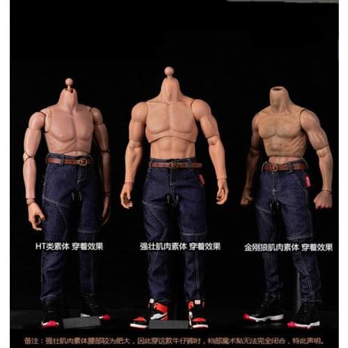 1/6 soldier doll clothing trend men and women hip hop jeans model pants 12 inch movable doll