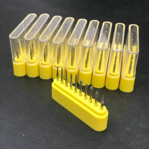 100pcs/10kits Dental Diamond Burs 1.6mm Shank Fissure Cross Cut High Speed FG-117