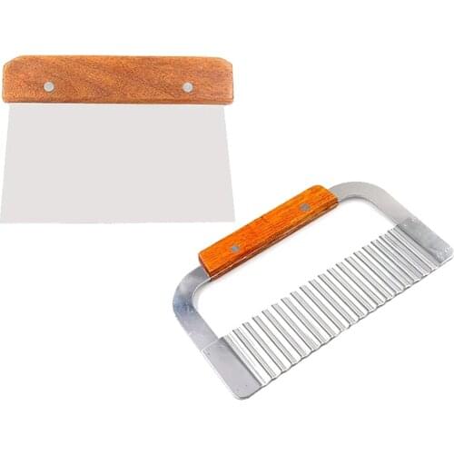 2x Straight Wavy Wax Vegetable Dough Soap Cutter Loaf Cake Potato Slicer Cutting