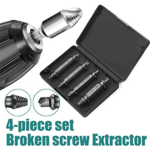 4pcs 4341 HHS Broken Bolt Extractor Kits Damaged Screws Remover Household Double Ended Allen Bolts Machine Screws Remover Tools