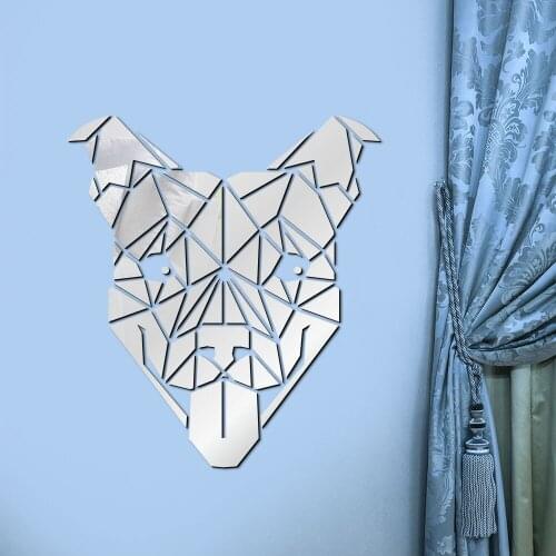 American Staffordshire Mirror Effect DIY Wall Art Self Adhesive 3D Acrylic Stickers Custom Dog Handmade Decal