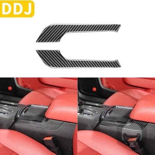 Auto Center Armrest Trim Sticker Left Right For Dodge Charger LD 2015+ Carbon Fiber Cup Holder Cover Decorative Car Accessories