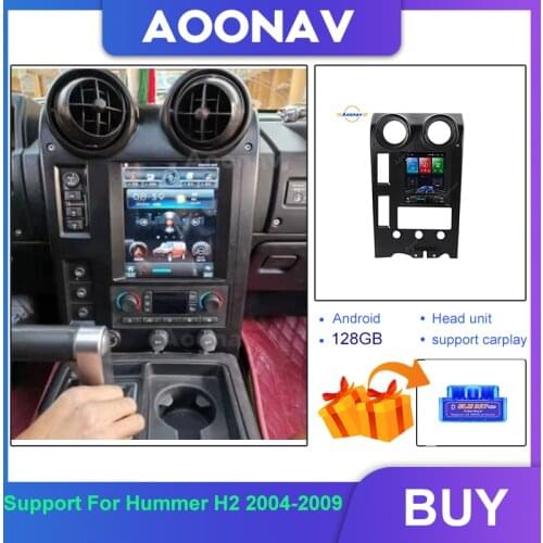 Car Radio Stereo GPS Navigation Head Unit Vertical Screen Android Car Multimedia Player For Hummer 2004-2009 Built-in Carplay